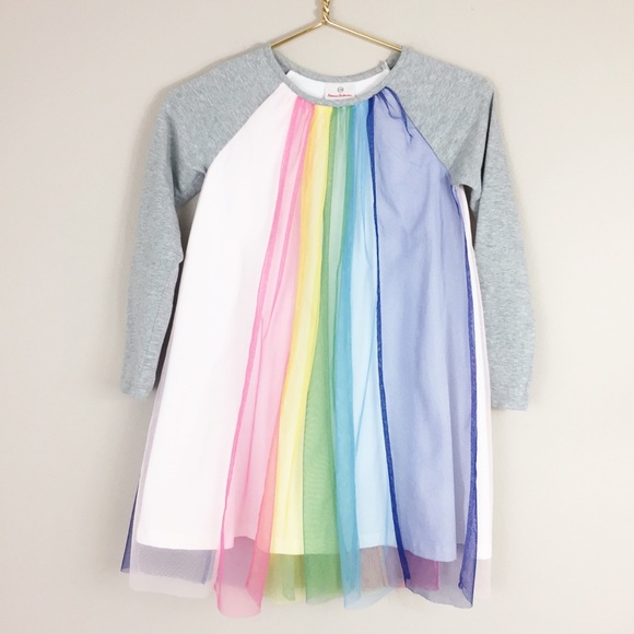 hanna andersson rainbow tulle dress